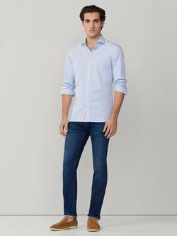 Hackett London Cotton Tailored Fit Kent Cutaway Collar Shirt, Summer Blue - view 2, Summer Blue