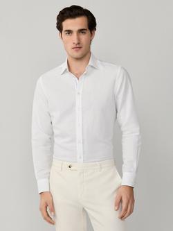 Hackett London Linen Tailored Fit Pimlico Collar Shirt, Optic White, Optic White