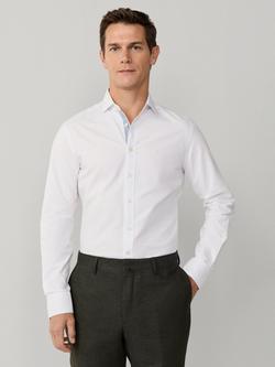 Hackett London Cotton Tailored Fit Cutaway Collar Shirt, Optic White, Optic White
