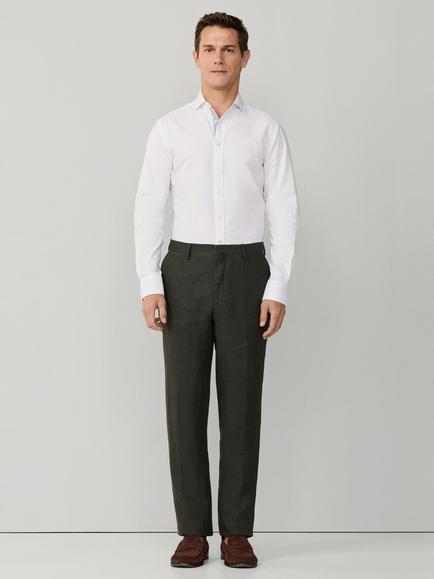 Hackett London Cotton Tailored Fit Cutaway Collar Shirt, Optic White - view 2, Optic White