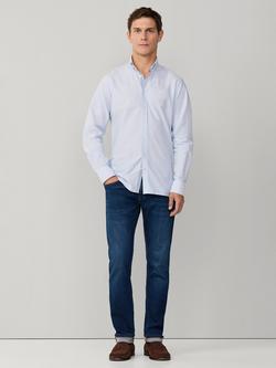 Hackett London Cotton Long Sleeve Oxford Shirt, Summer Blue - view 2, Summer Blue