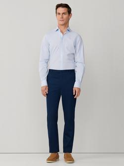 Hackett London Cotton Long Sleeve Kent Collar Shirt, Oxford Blue - view 2, Oxford Blue