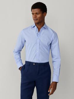 Hackett London Cotton Tailored Untucked Fit Shirt, Summer Blue, Summer Blue
