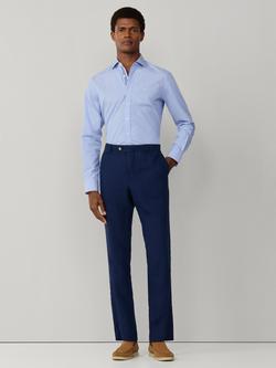 Hackett London Cotton Tailored Untucked Fit Shirt, Summer Blue - view 2, Summer Blue