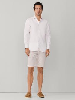 Hackett London Linen Blend Tailored Long Sleeve Shirt - view 2, Off White