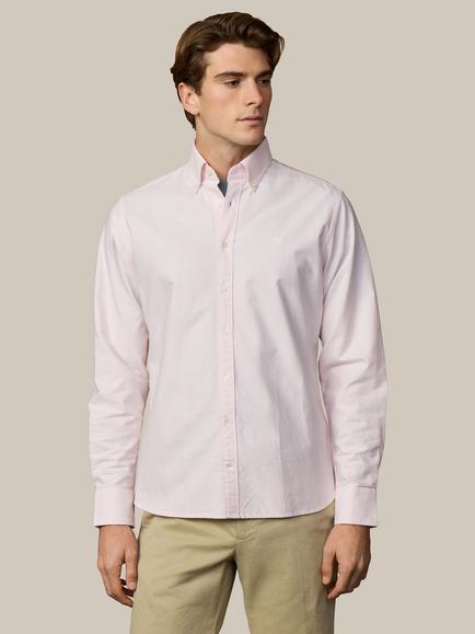 Hackett London Heritage Stripe Cotton Shirt, Baby Pink