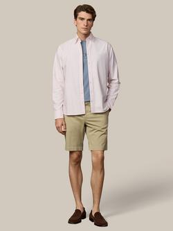 Hackett London Cotton Long Sleeve Stripe Shirt - view 2, Baby Pink