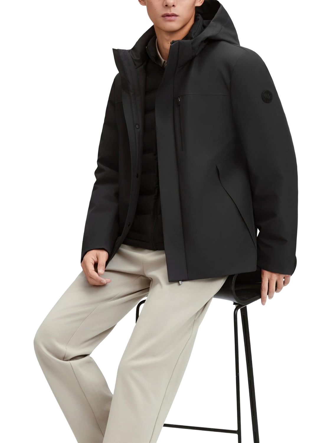 Product image 1 of 5, which shows Bosideng 3 in 1 Goose Down Jacket, Black, XS