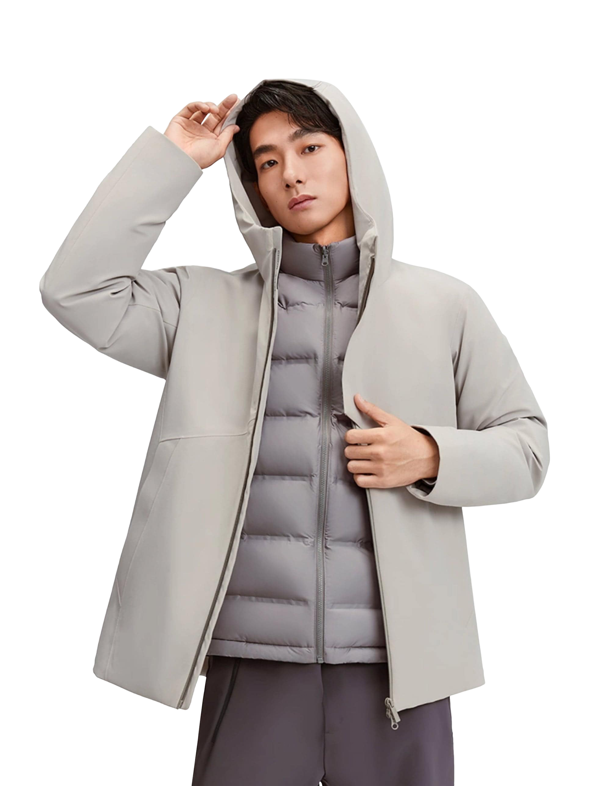 Product image 2 of 6, which shows Bosideng 3 in 1 Goose Down Jacket, Ascot Grey, XS