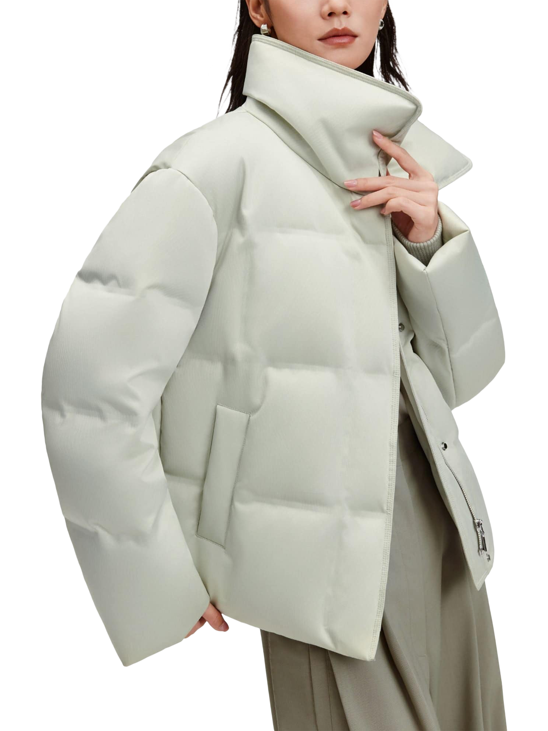 Product image 2 of 3, which shows Bosideng Business Goose Down Jacket, Sage Jacquard, 4