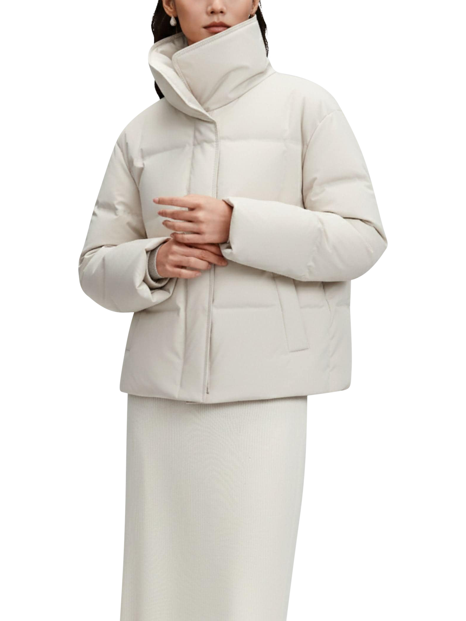Product image 1 of 5, which shows Bosideng Business Goose Down Jacket, Ivory Jacquard, 4