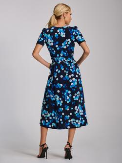 Jolie Moi Spot Print Jersey Midi Dress, Blue Spot - view 2, Blue Spot