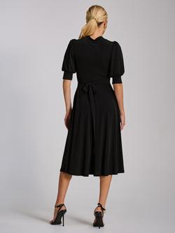 Jolie Moi Tie Jersey Midi Dress, Black - view 2, Black