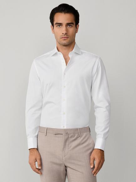 Hackett London Tailored Fit Formal Poplin Shirt, White, White