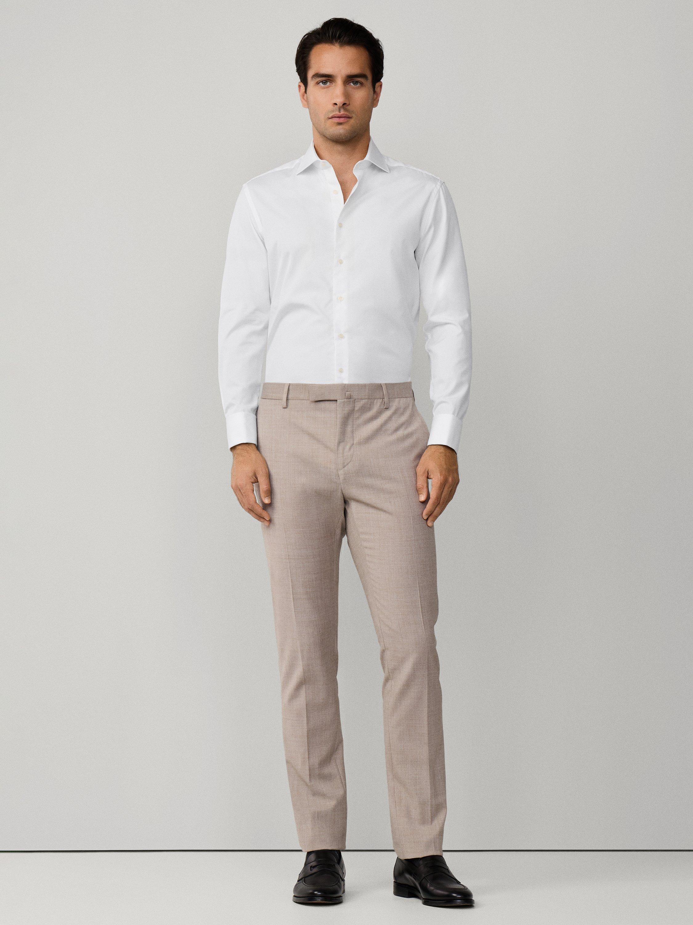 Product image 2 of 8, which shows Hackett London Tailored Fit Formal Poplin Shirt, White, S