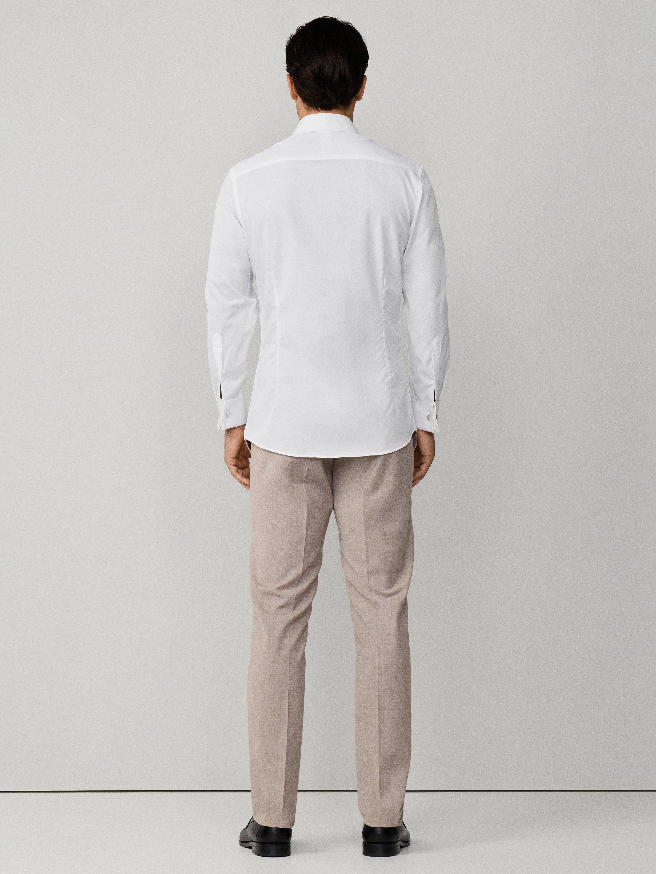 Product image 3 of 8, which shows Hackett London Tailored Fit Formal Poplin Shirt, White, S