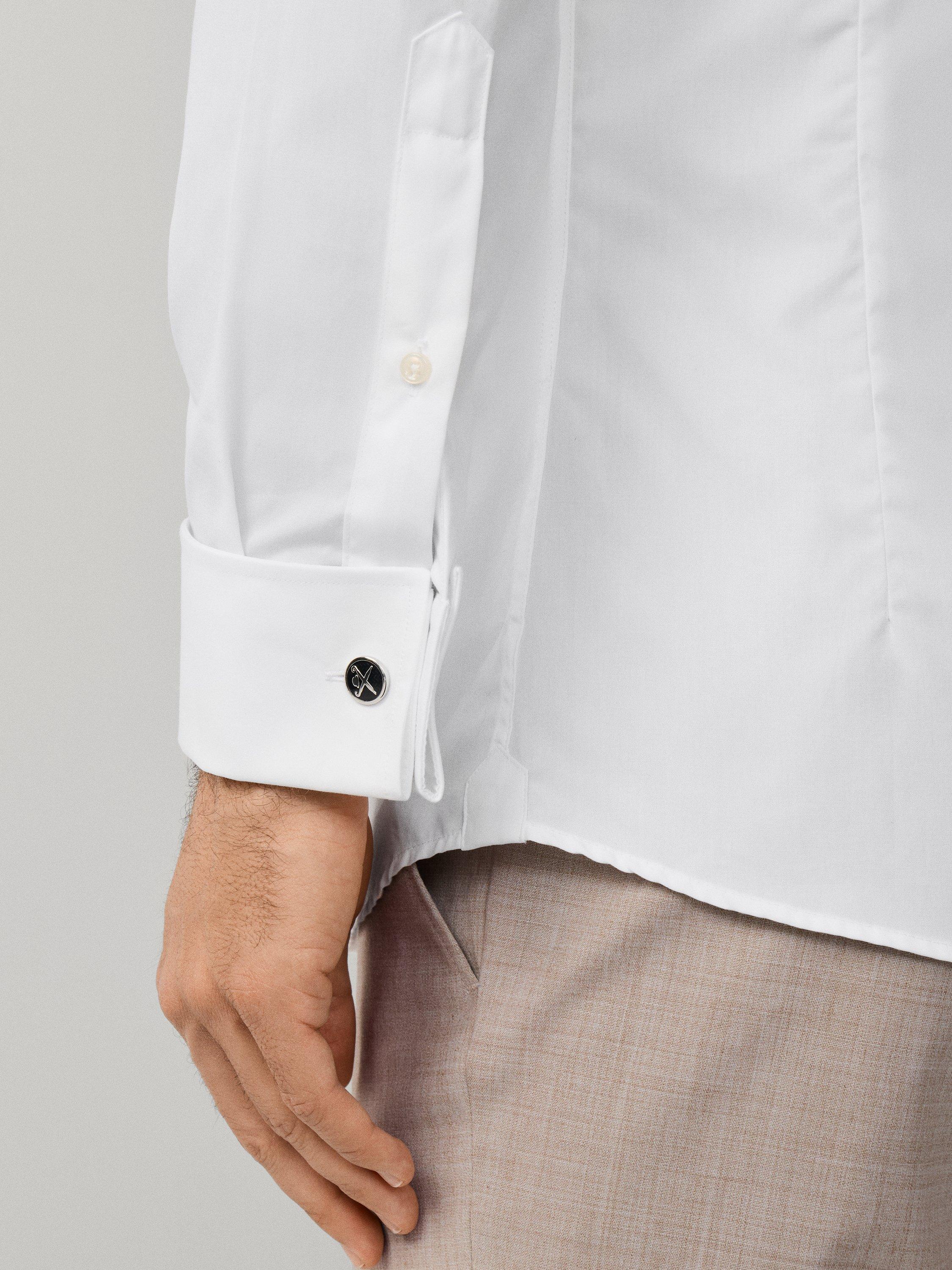 Product image 6 of 8, which shows Hackett London Tailored Fit Formal Poplin Shirt, White, S