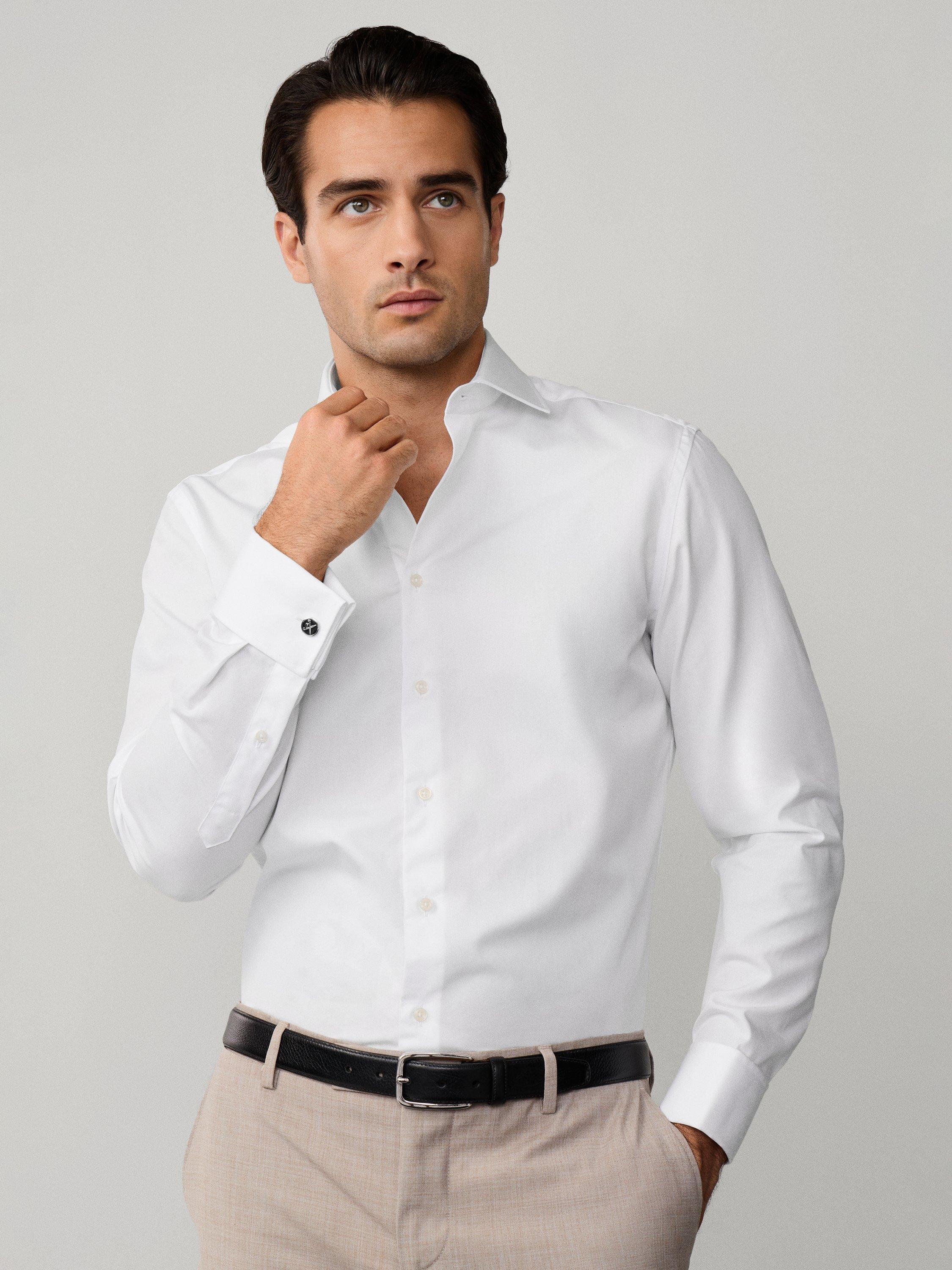 Product image 8 of 8, which shows Hackett London Tailored Fit Formal Poplin Shirt, White, S