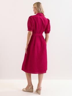 Phase Eight Carey Broderie Zip Through Midi Dress, Pink - view 2, Pink