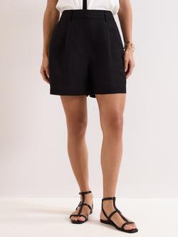 Phase Eight Arnie Linen Rich Shorts, Black, Black