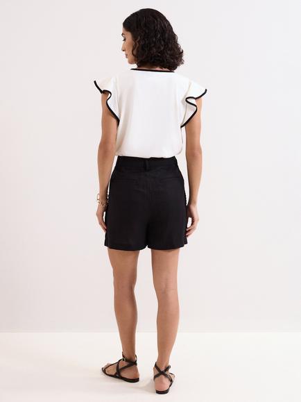 Phase Eight Arnie Linen Rich Shorts, Black - view 2, Black