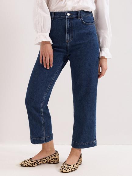 Phase Eight Lexi Cropped Straight Jeans, Blue