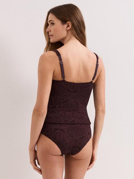 Phase Eight Floral Textured Tankini Bottoms, Brown - view 2, Brown