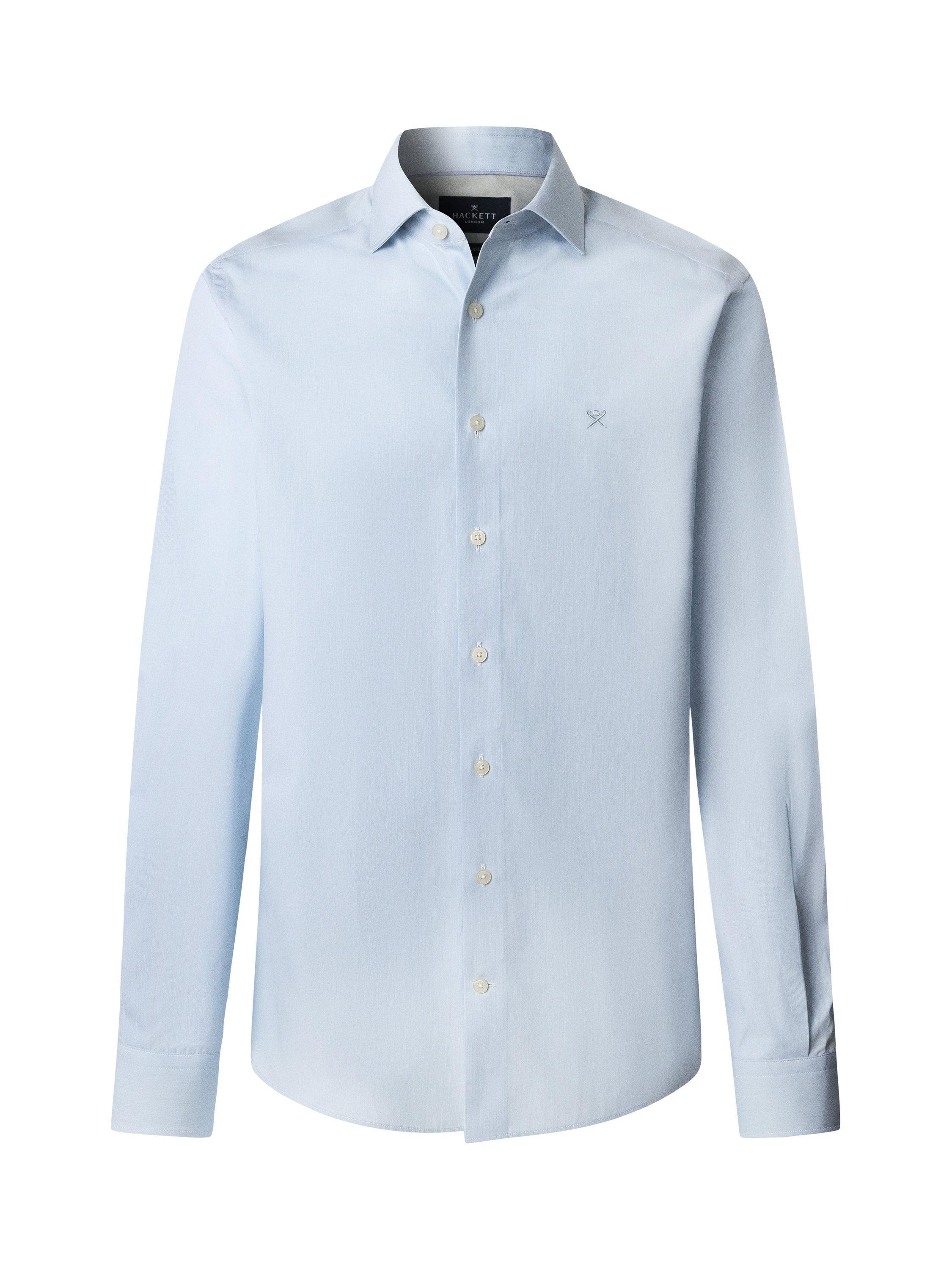 Product image 4 of 8, which shows Hackett London Cotton Tailored Fit Stripe Shirt, Sky Blue, XS