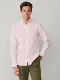 Hackett London Cotton Tailored Fit Garment Dyed Shirt, Pink