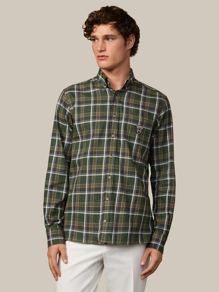Hackett London Heritage Regular Fit Check Cotton Shirt, Green, Green