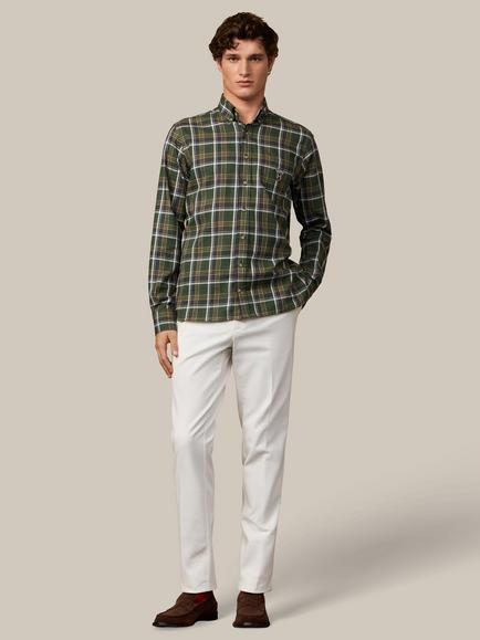 Hackett London Heritage Regular Fit Check Cotton Shirt, Green - view 2, Green