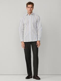 Hackett London Cotton Tailored Fit Stripe Pimlico Collar Shirt, Green - view 2, Green