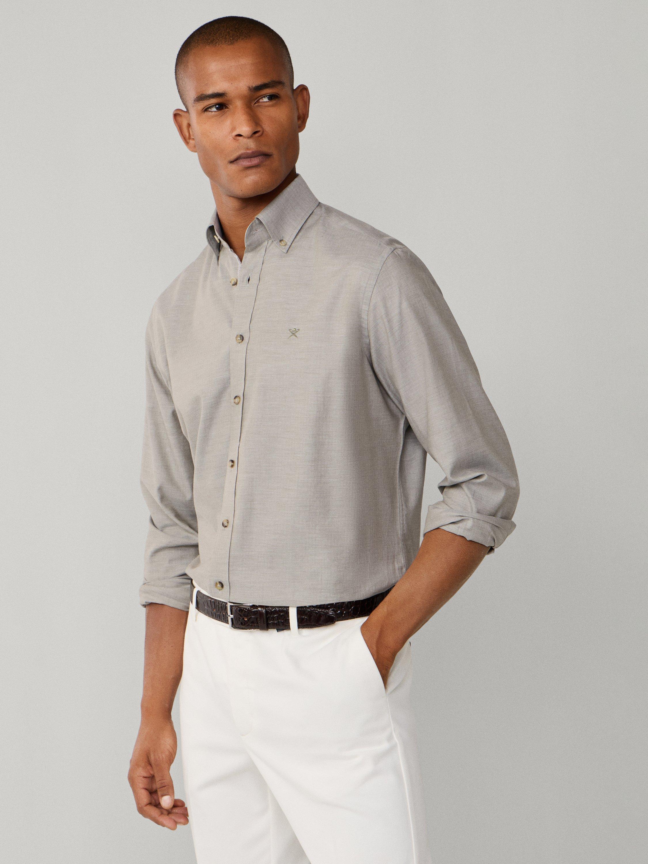 Product image 8 of 8, which shows Hackett London Herringbone Shirt, Green, XS