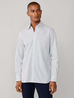 Hackett London Cotton Regular Fit Stripe Pimlico Collar Shirt, Green, Green