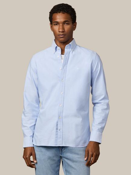 Hackett London Heritage Tailored Fit Button Down Cotton Shirt, Oxford Blue
