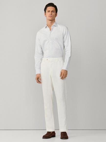 Hackett London Cotton Classic Fit Kent Collar Print Shirt, Off White - view 2, Off White