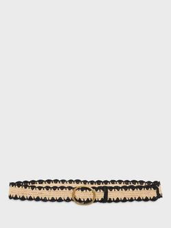 Gerard Darel Paloma Raffia Belt, Black/Multi, Black/Multi