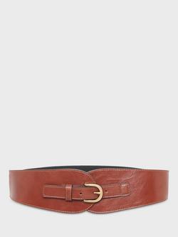 Gerard Darel Olympe Wide Leather Belt, Caramel