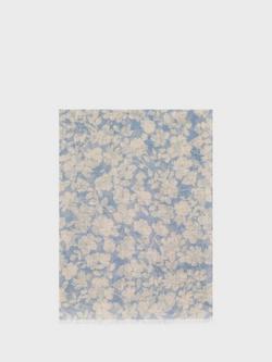 Gerard Darel Dalia Floral Pure Linen Scarf, Bluesky, Bluesky