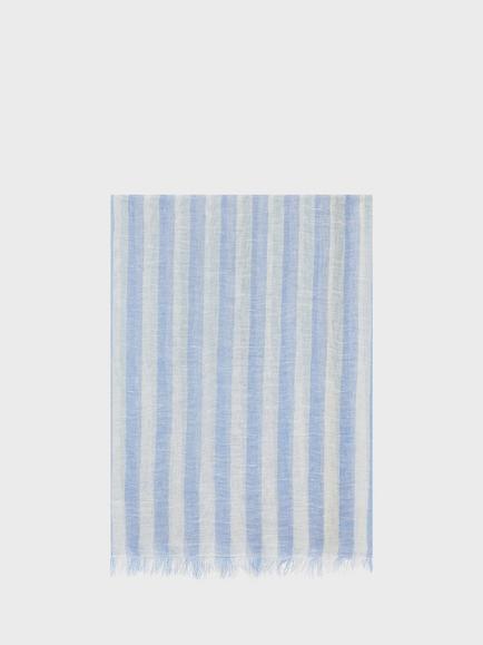 Gerard Darel Dominique Stripe Linen Blend Scarf, Bluesky, Bluesky