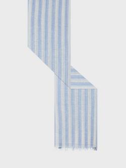 Gerard Darel Dominique Stripe Linen Blend Scarf, Bluesky - view 2, Bluesky