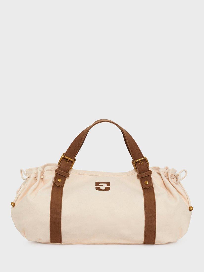 Product image 1 of 3, which shows Gerard Darel 24H Contrast Strap Grab Bag, Ecru/Brown, One Size