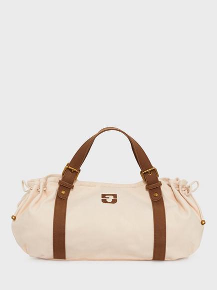 Gerard Darel 24H Contrast Strap Grab Bag, Ecru/Brown, Ecru/Brown