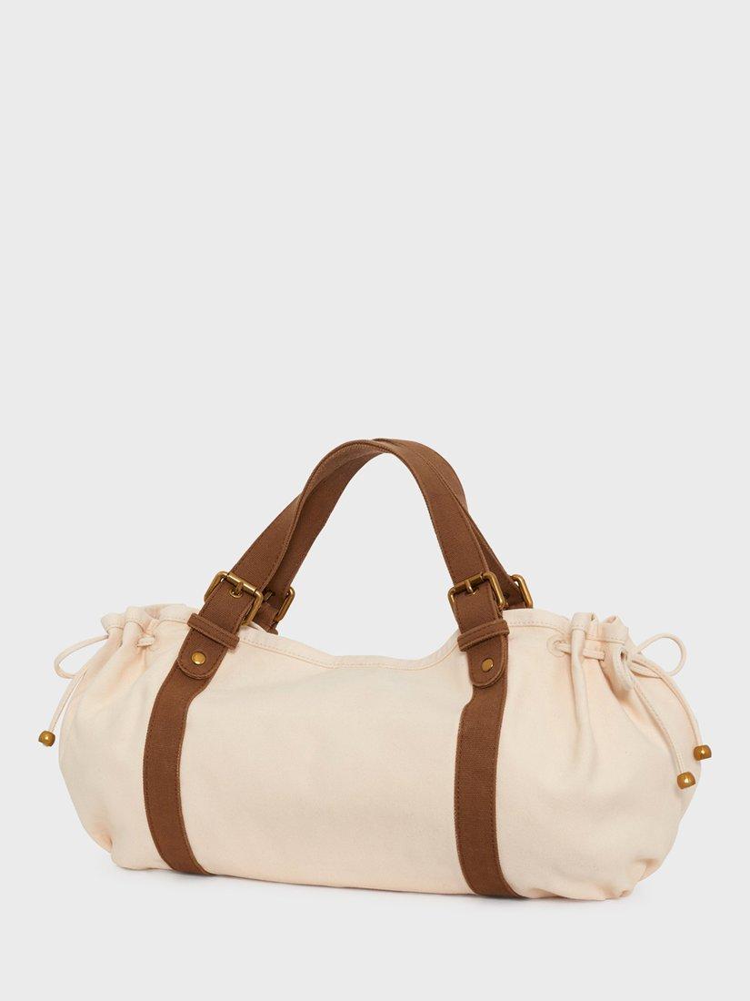 Product image 2 of 3, which shows Gerard Darel 24H Contrast Strap Grab Bag, Ecru/Brown, One Size