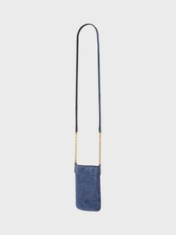Gerard Darel Charlotte Suede Cross Body Pouch Bag, Cornflower - view 2, Blue