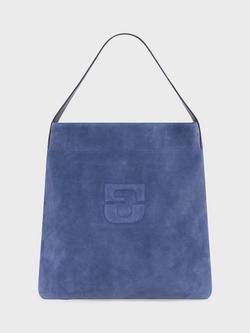 Gerard Darel Lady Suede Shoulder Bag, Cornflower, Blue