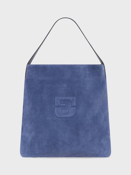 Gerard Darel Lady Suede Shoulder Bag, Cornflower, Blue
