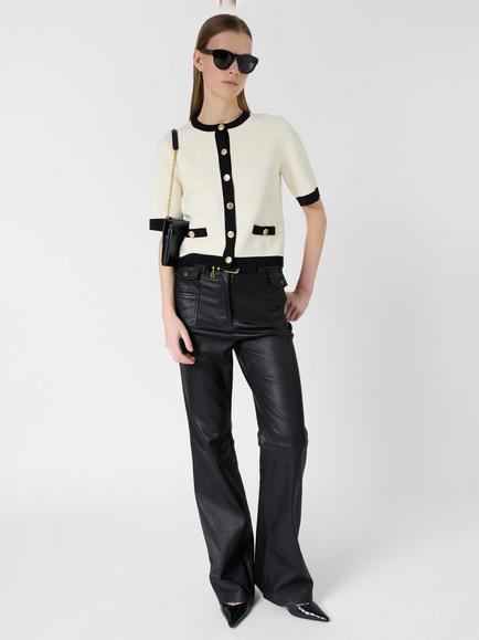 Gerard Darel Laila Colour Block Cardigan, Ecru, Ecru