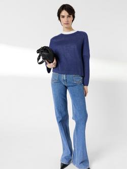 Gerard Darel Laurana Pure Linen Jumper, Indigo, Indigo