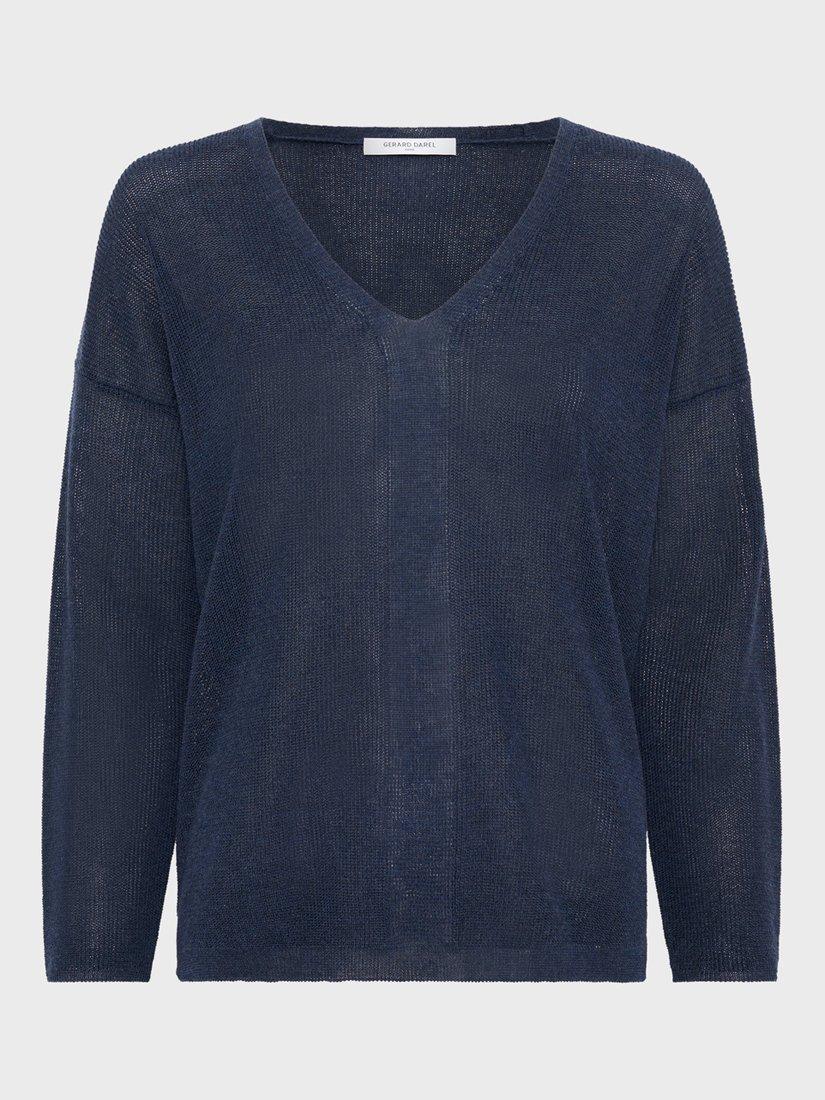 Product image 1 of 1, which shows Gerard Darel Layla Open Stitch Jumper, Navy, 10